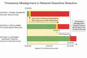 Example showing how different systems detect downtime at different times, creating a “gray zone” before official detection.